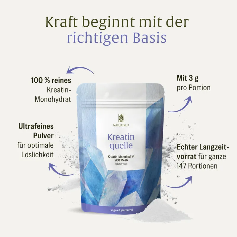 Kreatinquelle: Kreatin Monohydrat mit 200 Mesh