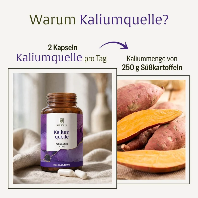 Kaliumquelle: Kalium Kapseln mit 800 mg elementarem Kalium