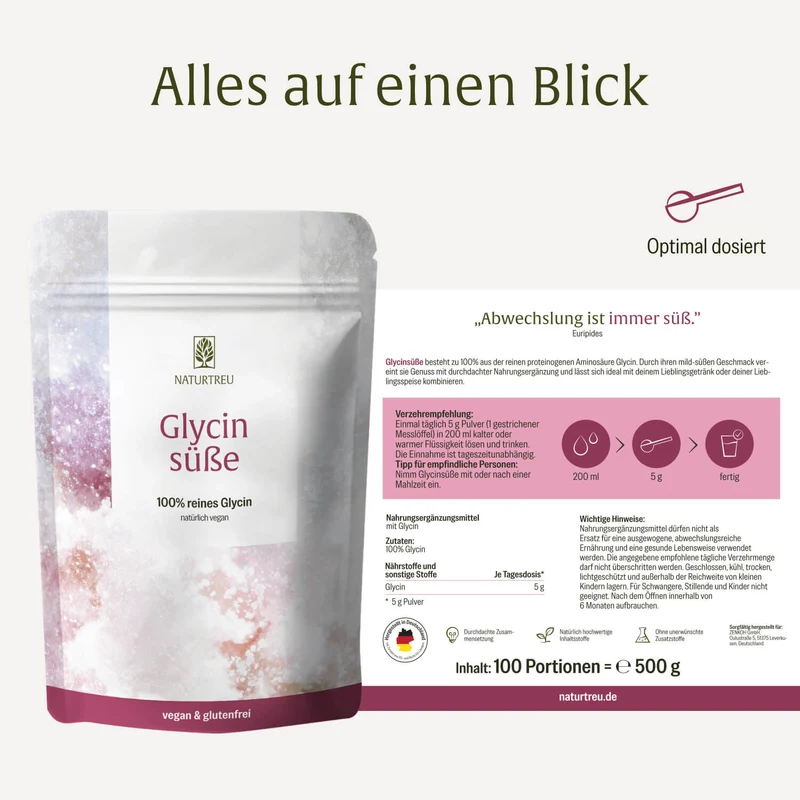 Glycinsüße: Sanfter Zucker- und Süßstoffersatz mit Glycin