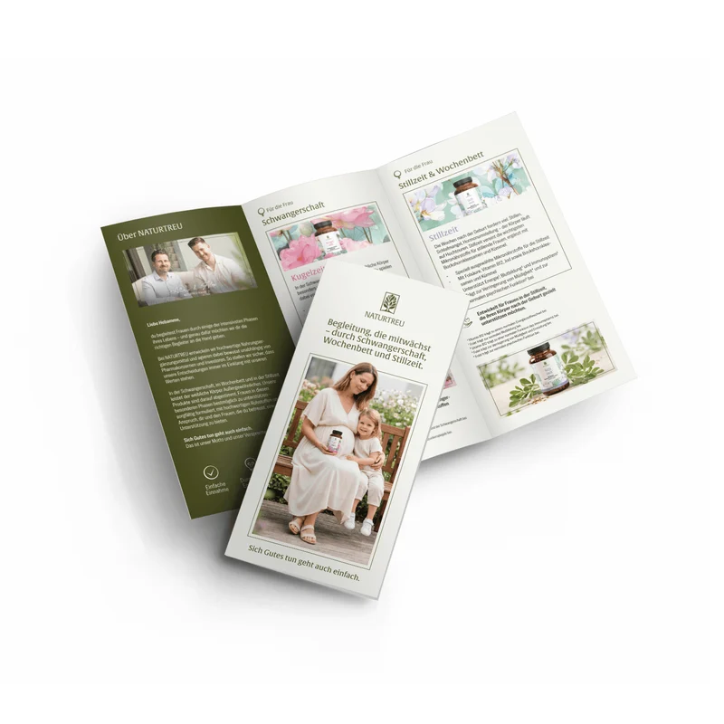 Flyer für Hebammen - Naturtreu Expertenprogramm
