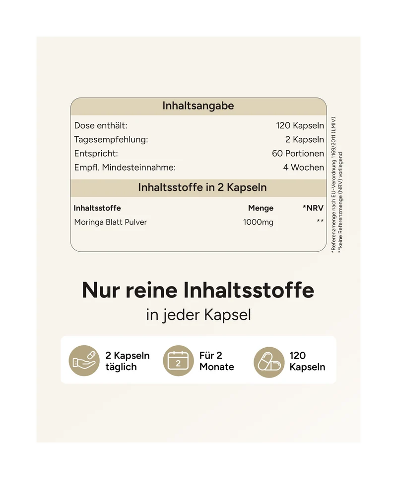 Moringa Oleifera - 1000mg pro Tag