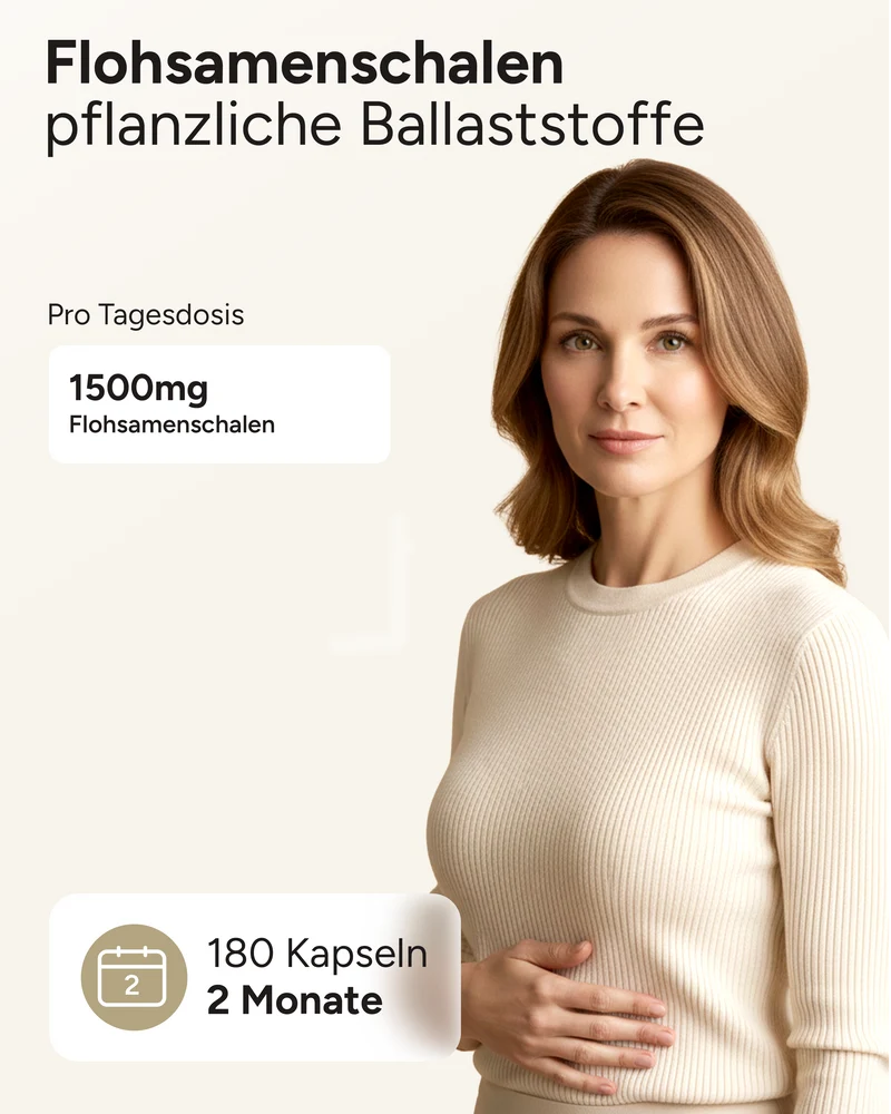 Flohsamenschalen - 1500mg pro Tag