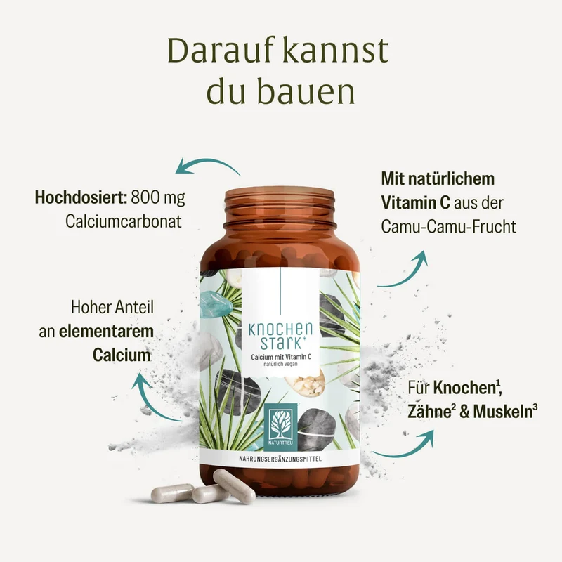 Knochenstark: Calcium Kapseln mit Vitamin C