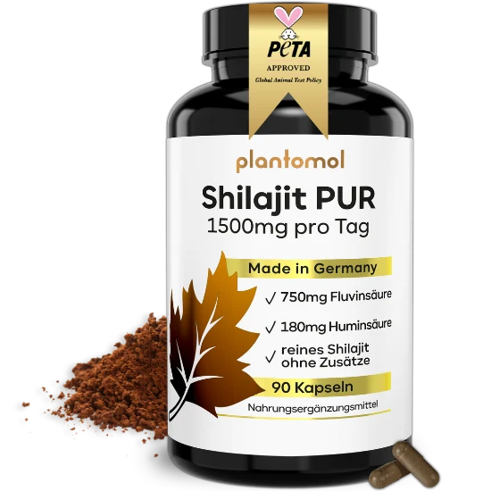 Shilajit Kapseln - 750mg Fluvinsäure & 180mg Huminsäure pro Tag