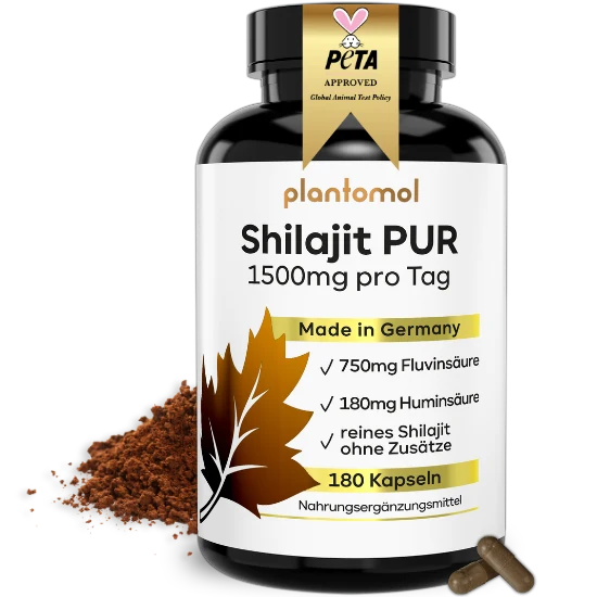 Shilajit Kapseln - 750mg Fluvinsäure & 180mg Huminsäure pro Tag