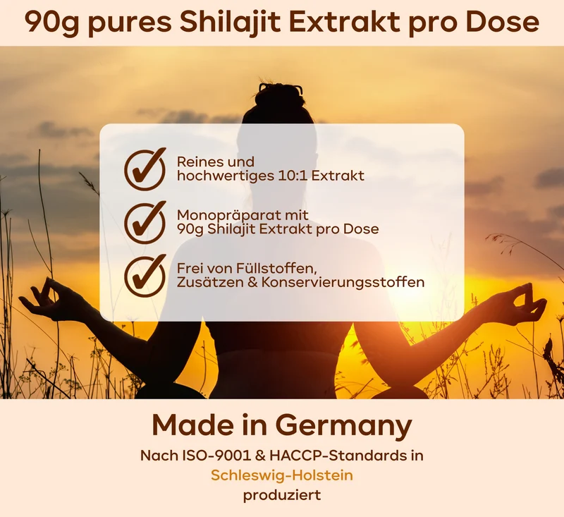 Shilajit Kapseln - 750mg Fluvinsäure & 180mg Huminsäure pro Tag