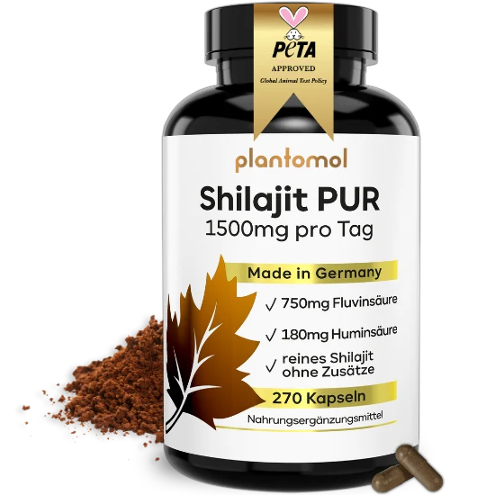 Shilajit Kapseln - 750mg Fluvinsäure & 180mg Huminsäure pro Tag