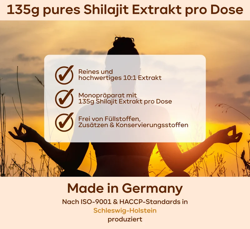 Shilajit Kapseln - 750mg Fluvinsäure & 180mg Huminsäure pro Tag
