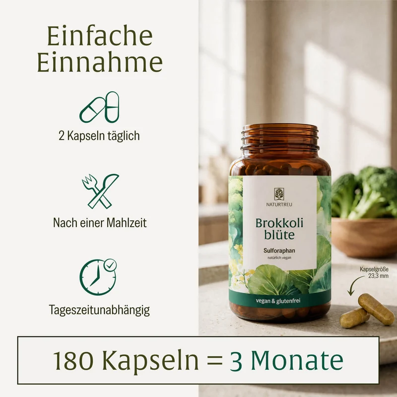 Brokkoliblüte: Hochdosiertes Sulforaphan aus Brokkoli-Extrakt