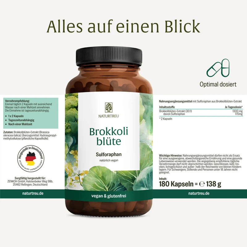 Brokkoliblüte: Hochdosiertes Sulforaphan aus Brokkoli-Extrakt