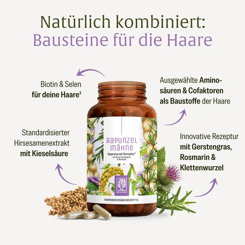 Rapunzelmähne: Haarwurzel-Komplex* mit Hirse, Gerstengras & Rosmarin