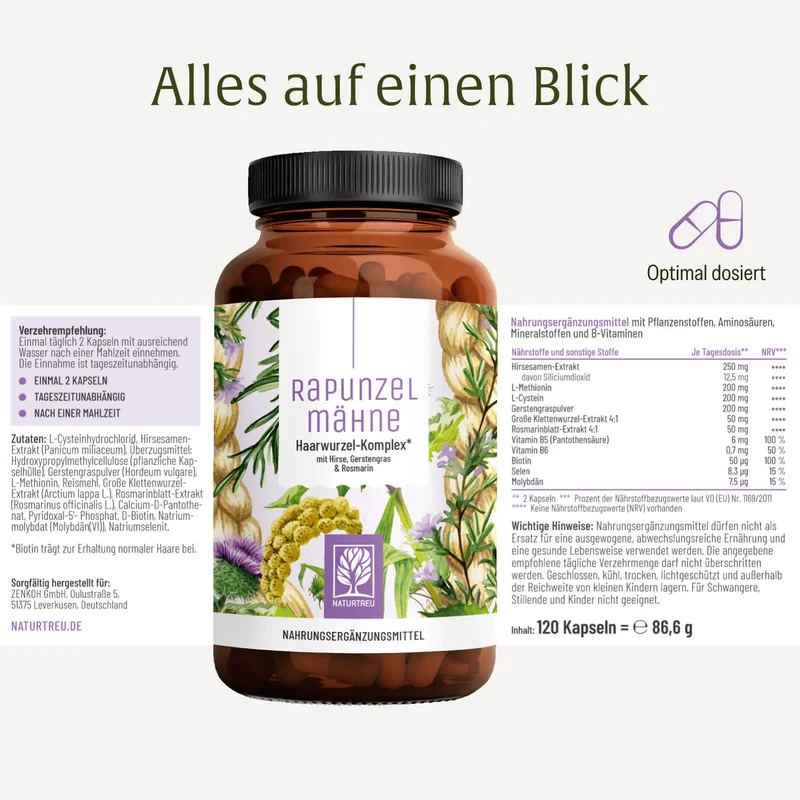 Rapunzelmähne: Haarwurzel-Komplex* mit Hirse, Gerstengras & Rosmarin