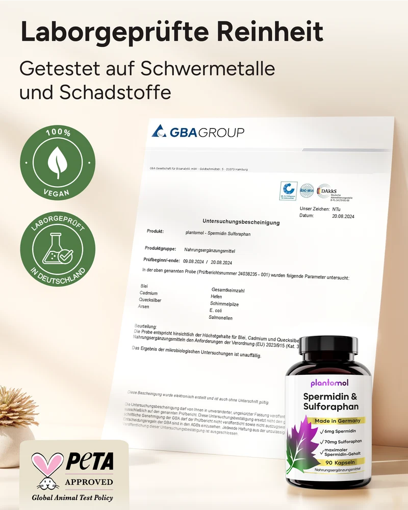 Spermidin-Sulforaphan - 6mg Spermidin mit 70mg Sulforaphan pro Kapsel
