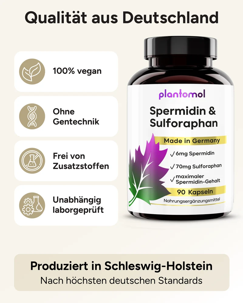 Spermidin-Sulforaphan - 6mg Spermidin mit 70mg Sulforaphan pro Kapsel
