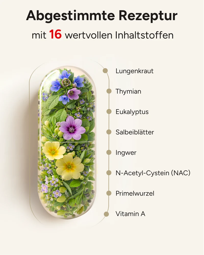 Lungenkräuter Komplex - 16 Inhaltstoffe, optimiert mit NAC