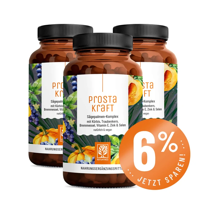 Prostakraft: Sägepalmen-Komplex mit Kürbis, Traubenkern, Brennnessel, Vitamin E, Zink & Selen
