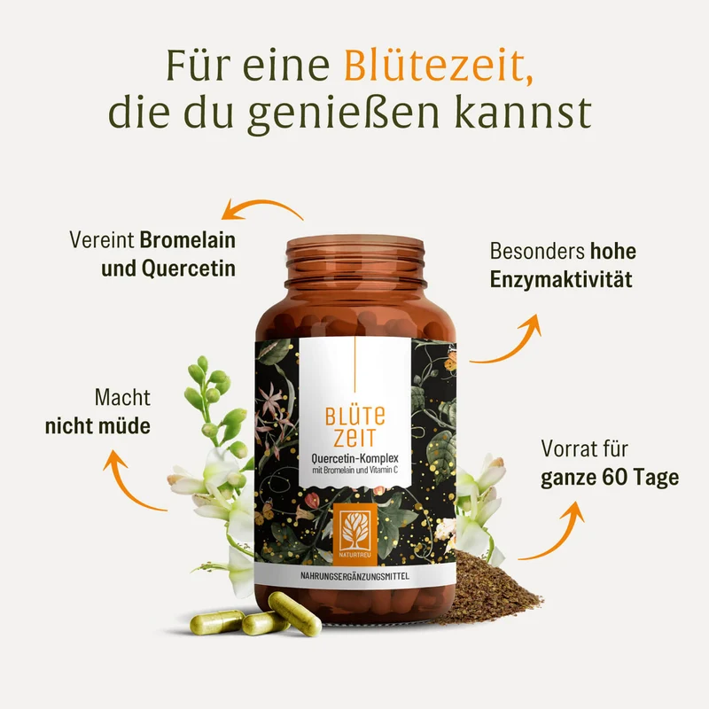Blütezeit: Quercetin-Komplex mit Bromelain & Vitamin C