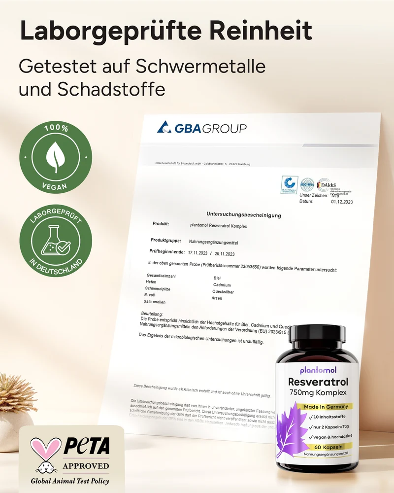 Resveratrol Komplex - 750mg Trans-Resveratrol pro Tag