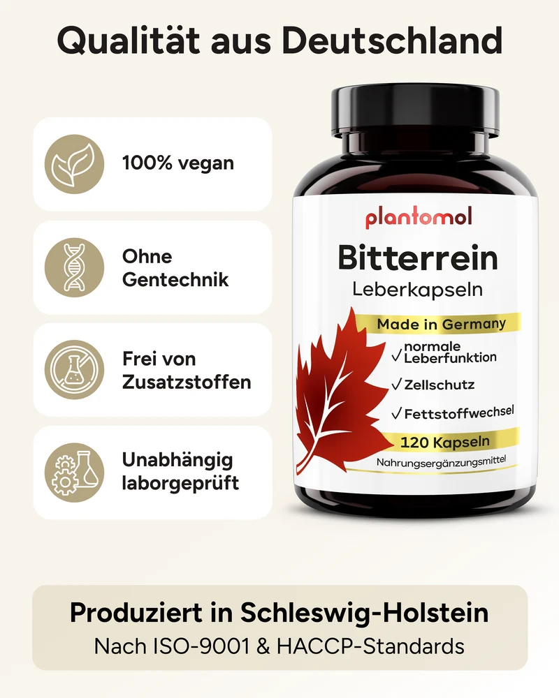Bitterrein - Leberkapseln mit 13 Inhaltstoffen