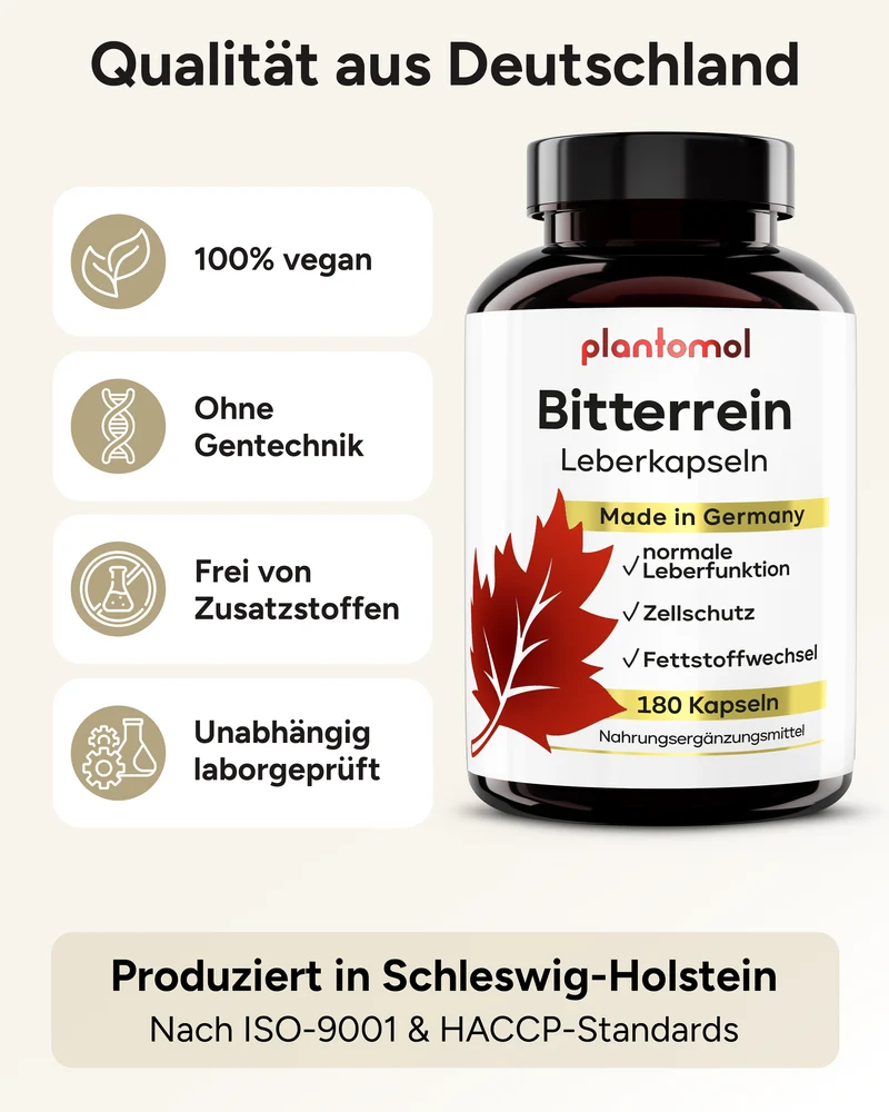 Bitterrein - Leberkapseln mit 13 Inhaltstoffen