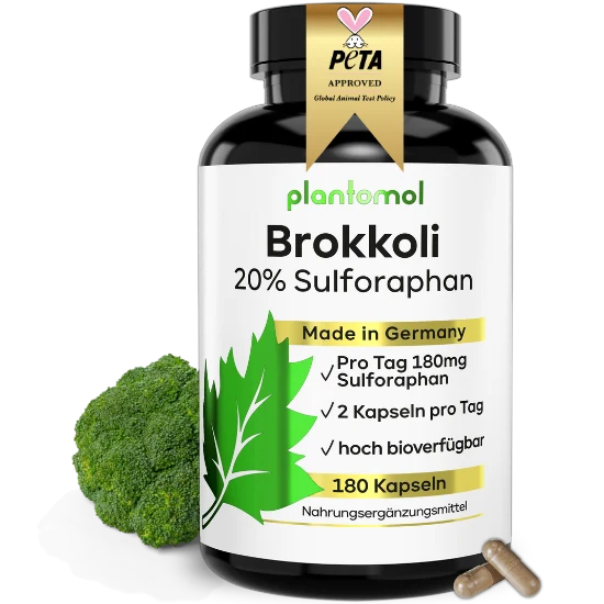 Brokkoli-Extrakt - mit 90mg Sulforaphan pro Kapsel