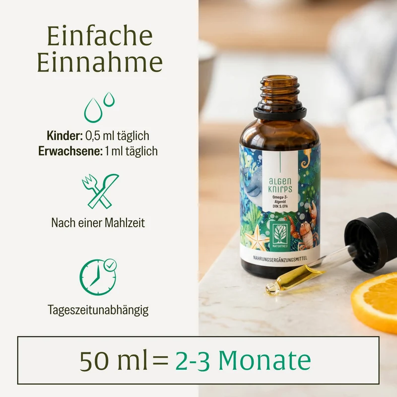 Algenknirps: Omega 3 für Kinder