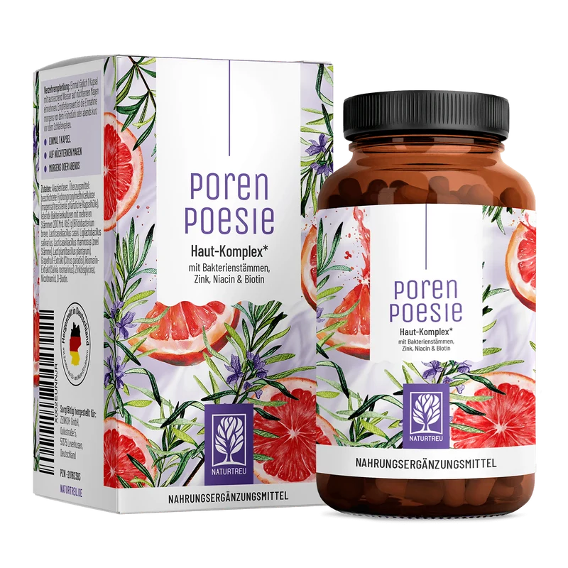 Porenpoesie: Haut-Komplex* mit Bakterienstämmen, Zink, Niacin & Biotin