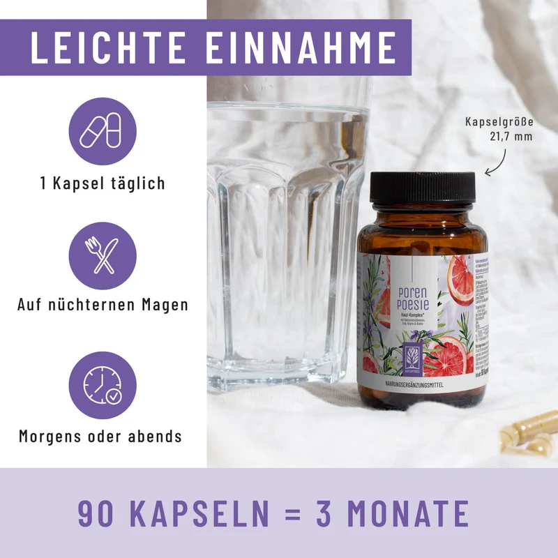 Porenpoesie: Haut-Komplex* mit Bakterienstämmen, Zink, Niacin & Biotin