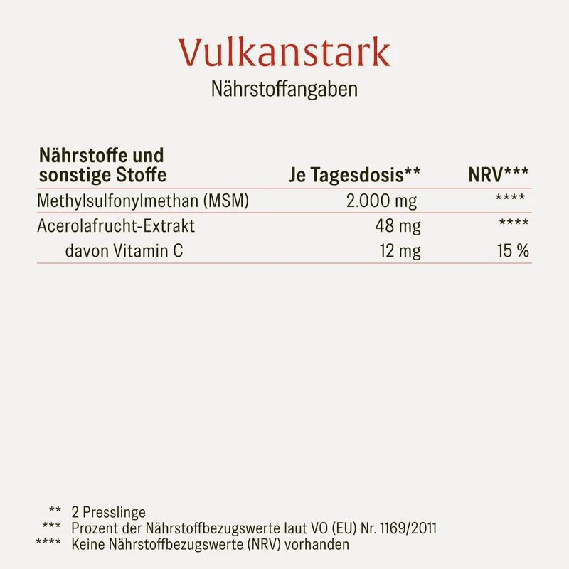 Vulkanstark: MSM-Komplex mit Vitamin C