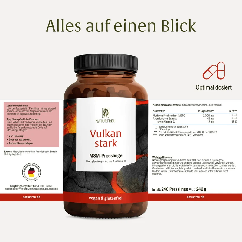 Vulkanstark: MSM-Komplex mit Vitamin C