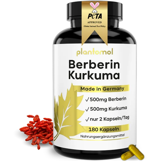Berberin Kurkuma - 500mg Berberin und 500mg Kurkuma pro Tag