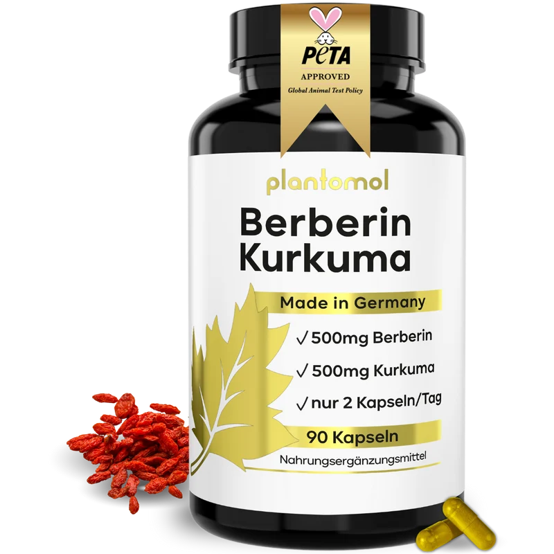 Berberin Kurkuma - 500mg Berberin und 500mg Kurkuma pro Tag