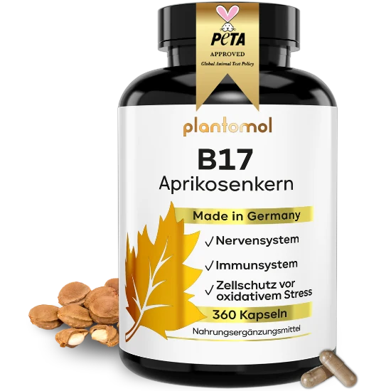 B17 - 1100mg Aprikosenkern-Extrakt pro Tag und Vitamin C