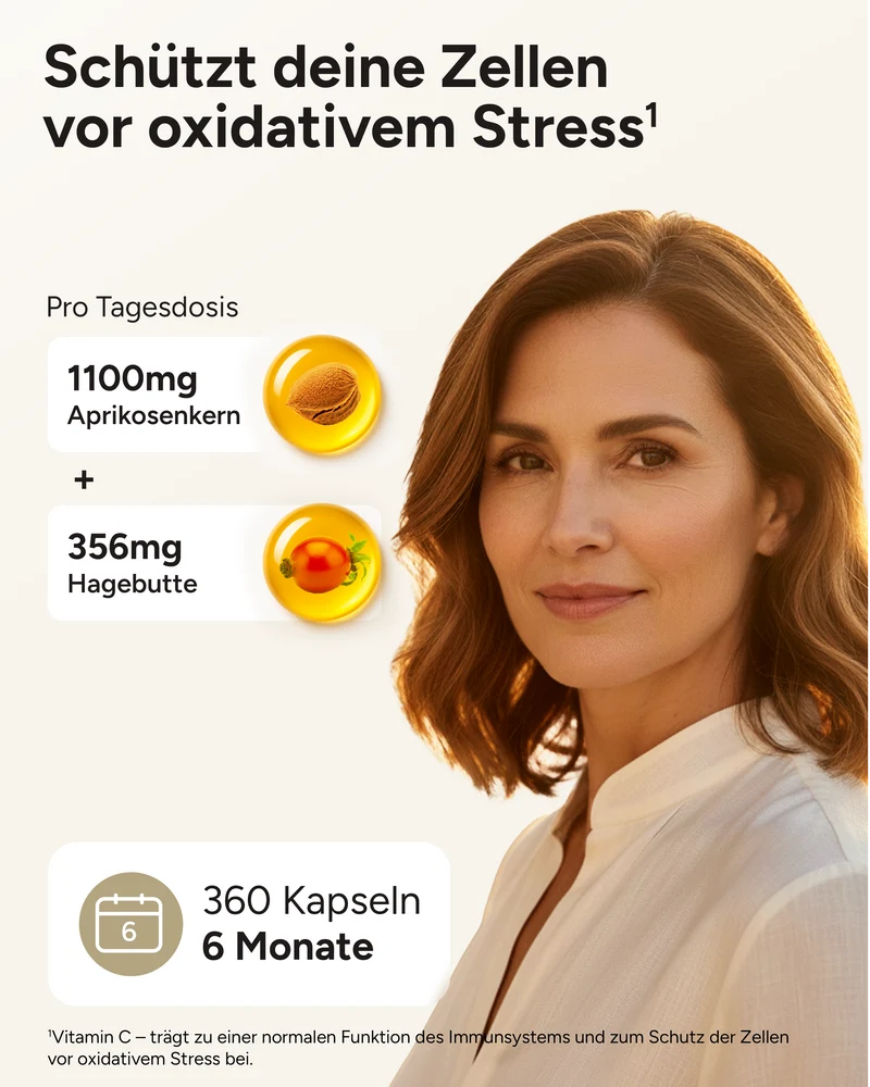 B17 - 1100mg Aprikosenkern-Extrakt pro Tag und Vitamin C