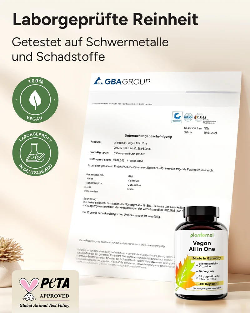 Vegan All In One - Vitamin Komplex mit B12, D3, K2
