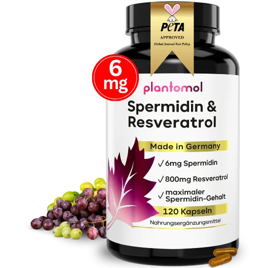 Spermidin-Resveratrol - 6mg Spermidin mit 800mg Trans-Resveratrol pro Tag
