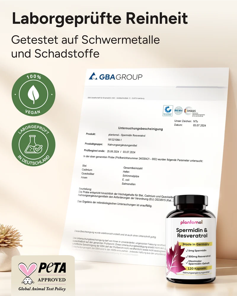 Spermidin-Resveratrol - 6mg Spermidin mit 800mg Trans-Resveratrol pro Tag
