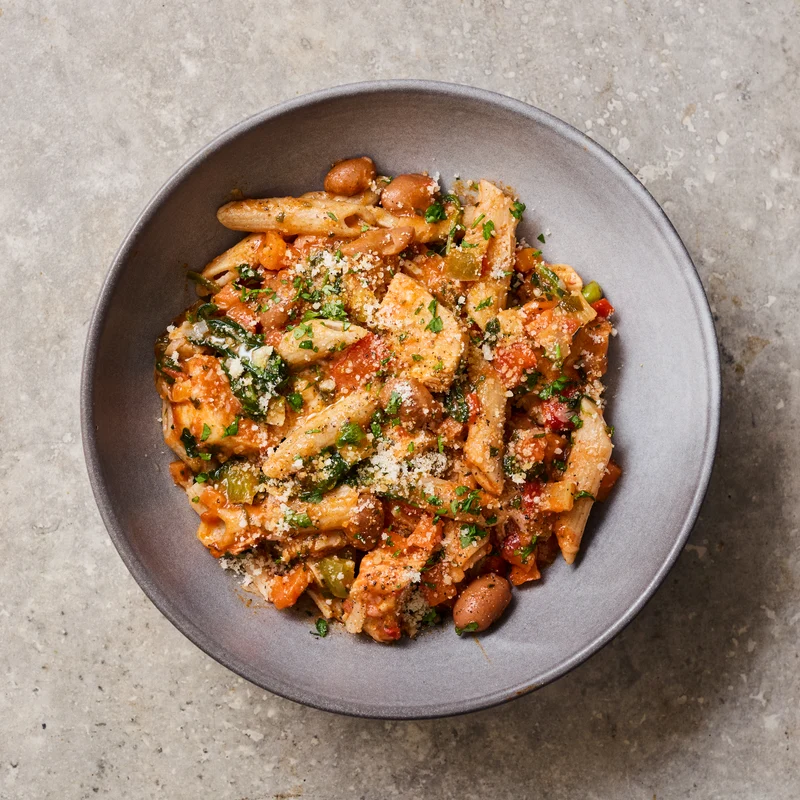 Chicken, Tomato + Borlotti Bean Pasta Bowl (Low FODMAP)