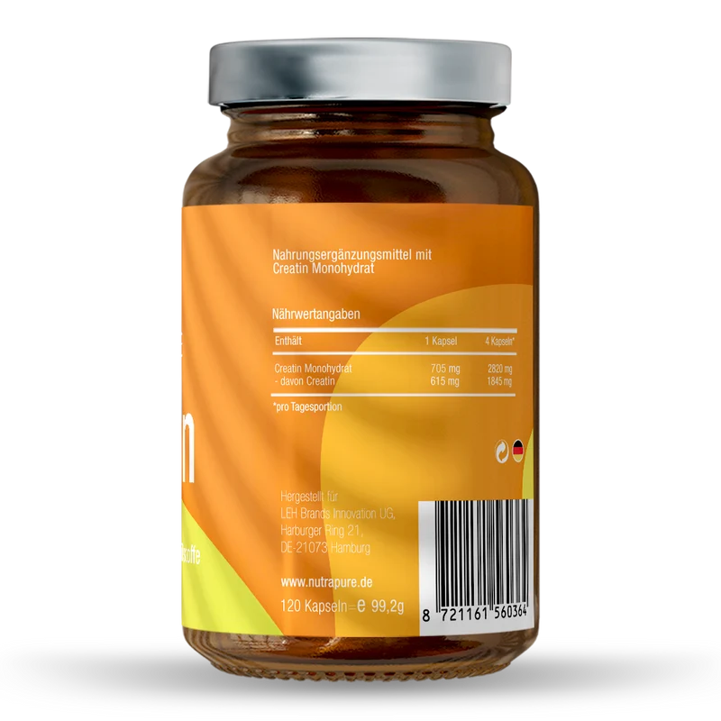 Nutrapure Creatin Monohydrat, 120 Kapseln