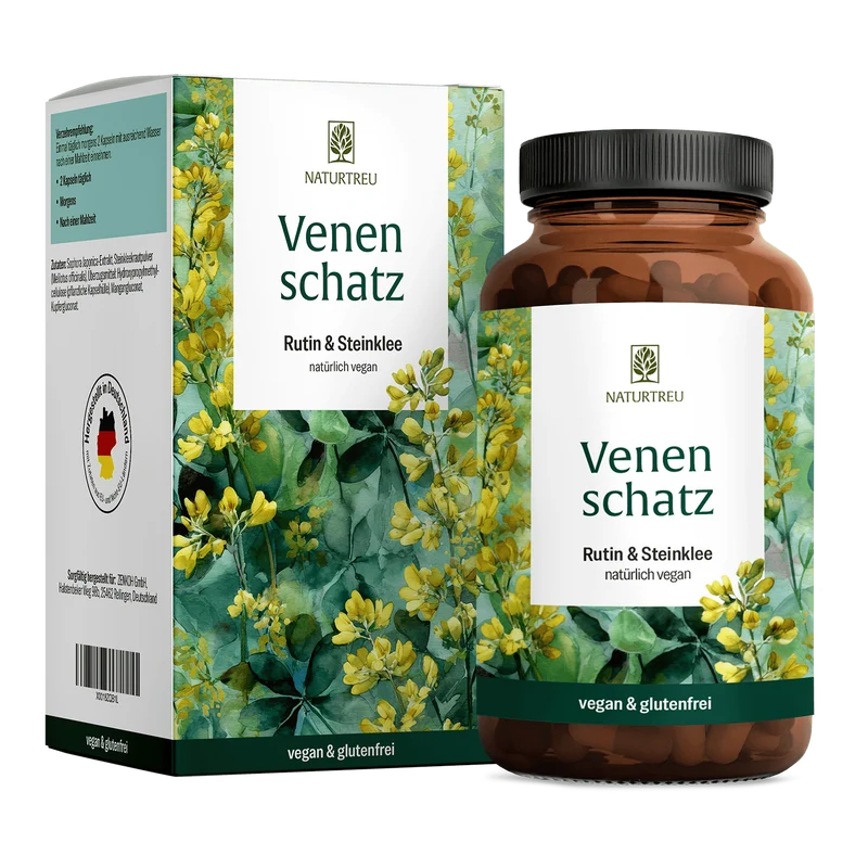 Venenschatz: Rutin & Steinklee Kapseln mit essenziellen Spurenelementen