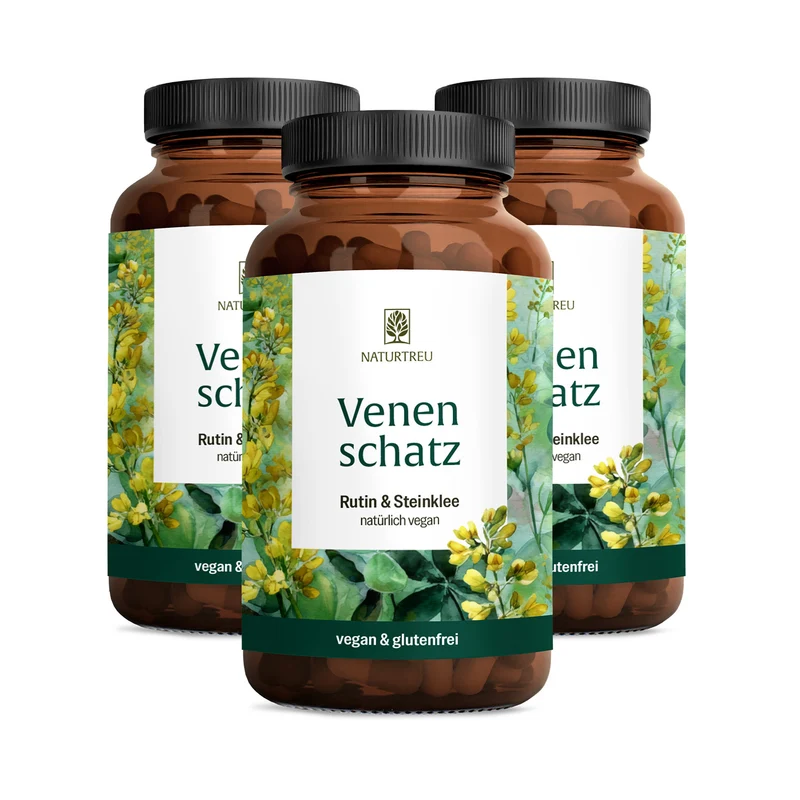 Venenschatz: Rutin & Steinklee Kapseln mit essenziellen Spurenelementen