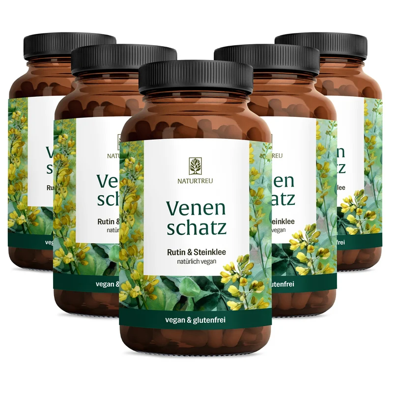Venenschatz: Rutin & Steinklee Kapseln mit essenziellen Spurenelementen