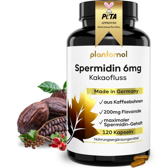 Spermidin Kakaofluss - 6mg Spermidin mit 200mg Kakaoﬂavanole pro Tag