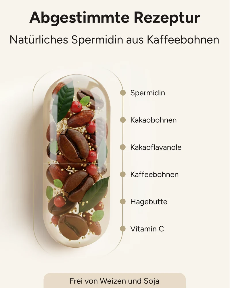 Spermidin Kakaofluss - 6mg Spermidin mit 200mg Kakaoﬂavanole pro Tag
