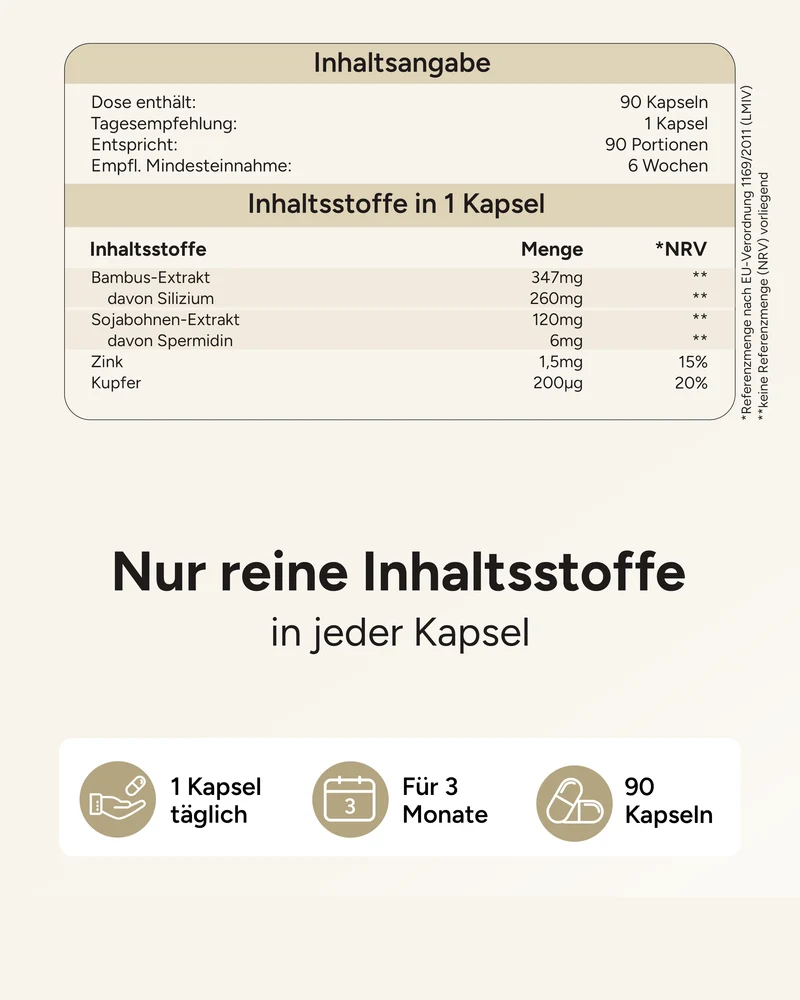 Spermidin - 6mg Spermidin mit Silizium Extrakt