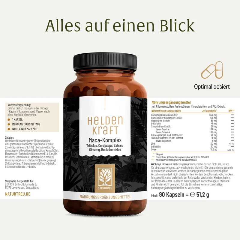 Heldenkraft: Maca-Komplex mit Tribulus