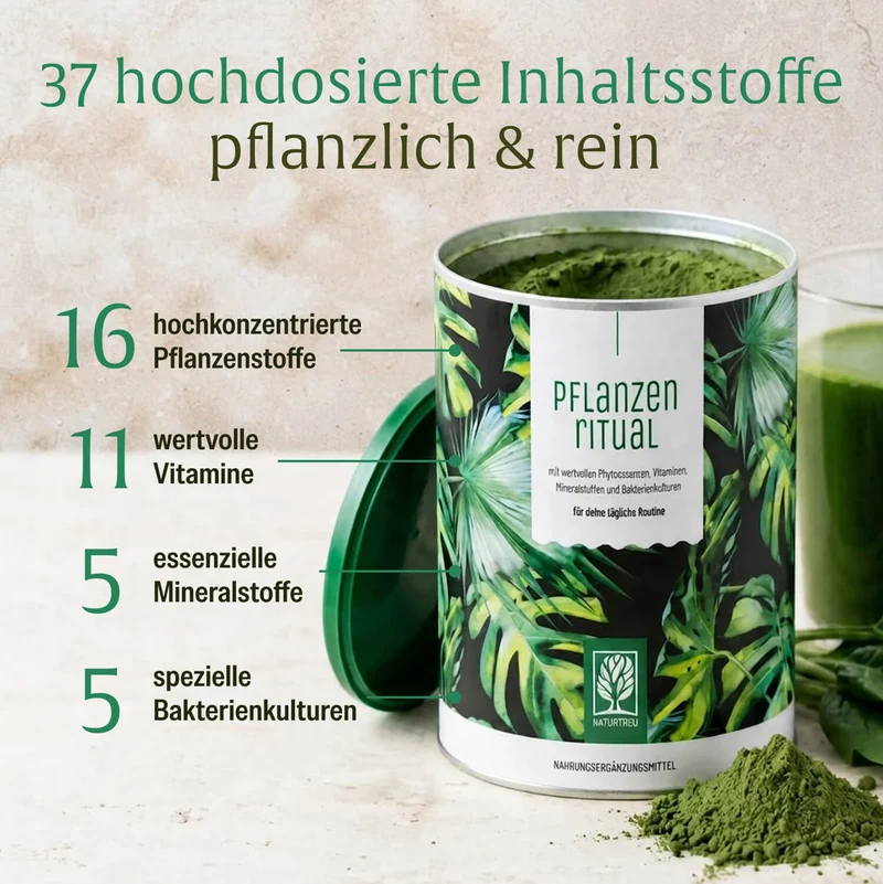 Pflanzenritual: Grünes Superfood Pulver
