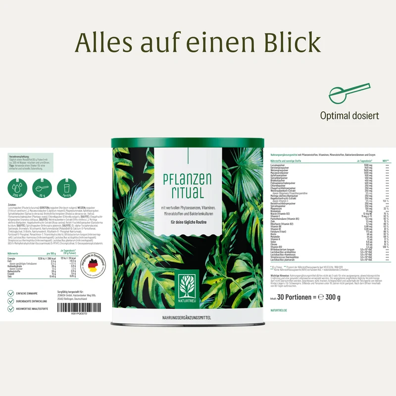 Pflanzenritual: Grünes Superfood Pulver