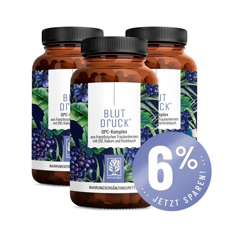 Blutdruck: OPC-Komplex mit Q10, Kalium und Knoblauch