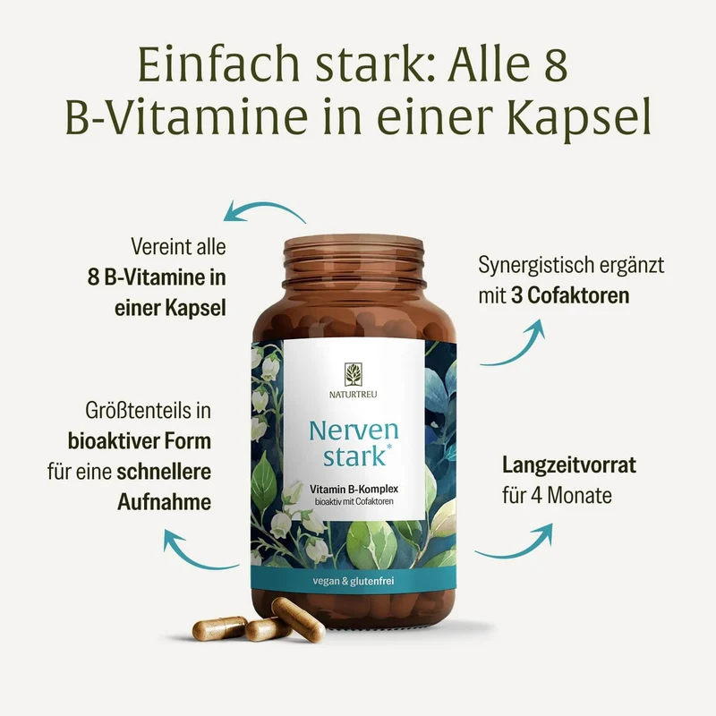 Nervenstark: Vitamin B-Komplex hochdosiert